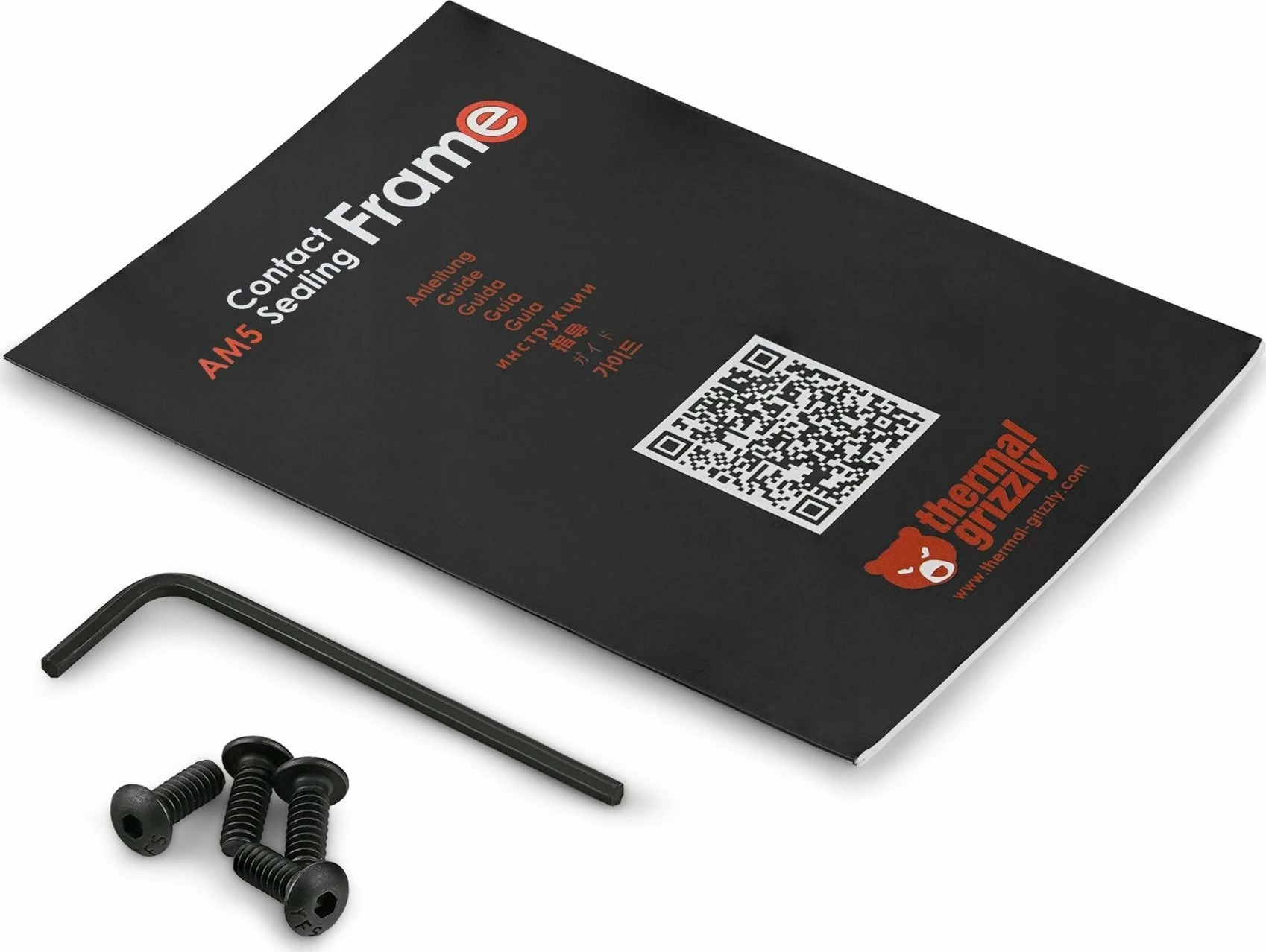 Kornizë kontakti dhe vulosjeje Thermal Grizzly AM5, alumin, me pad silikoni, e zezë, set