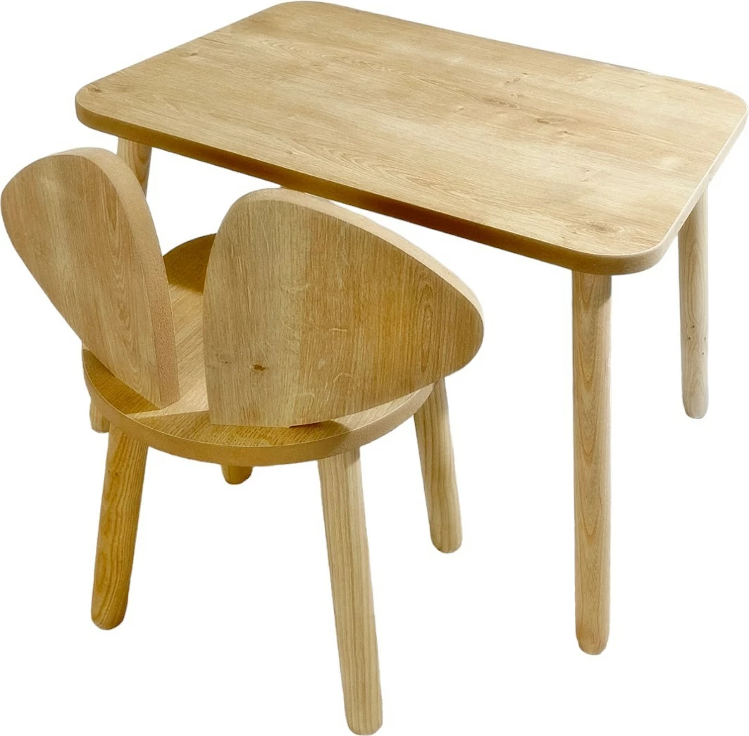 Set tavoline me karrige për fëmijë, Hanah Home, Mickey, një karrige, ngjyrë kafe