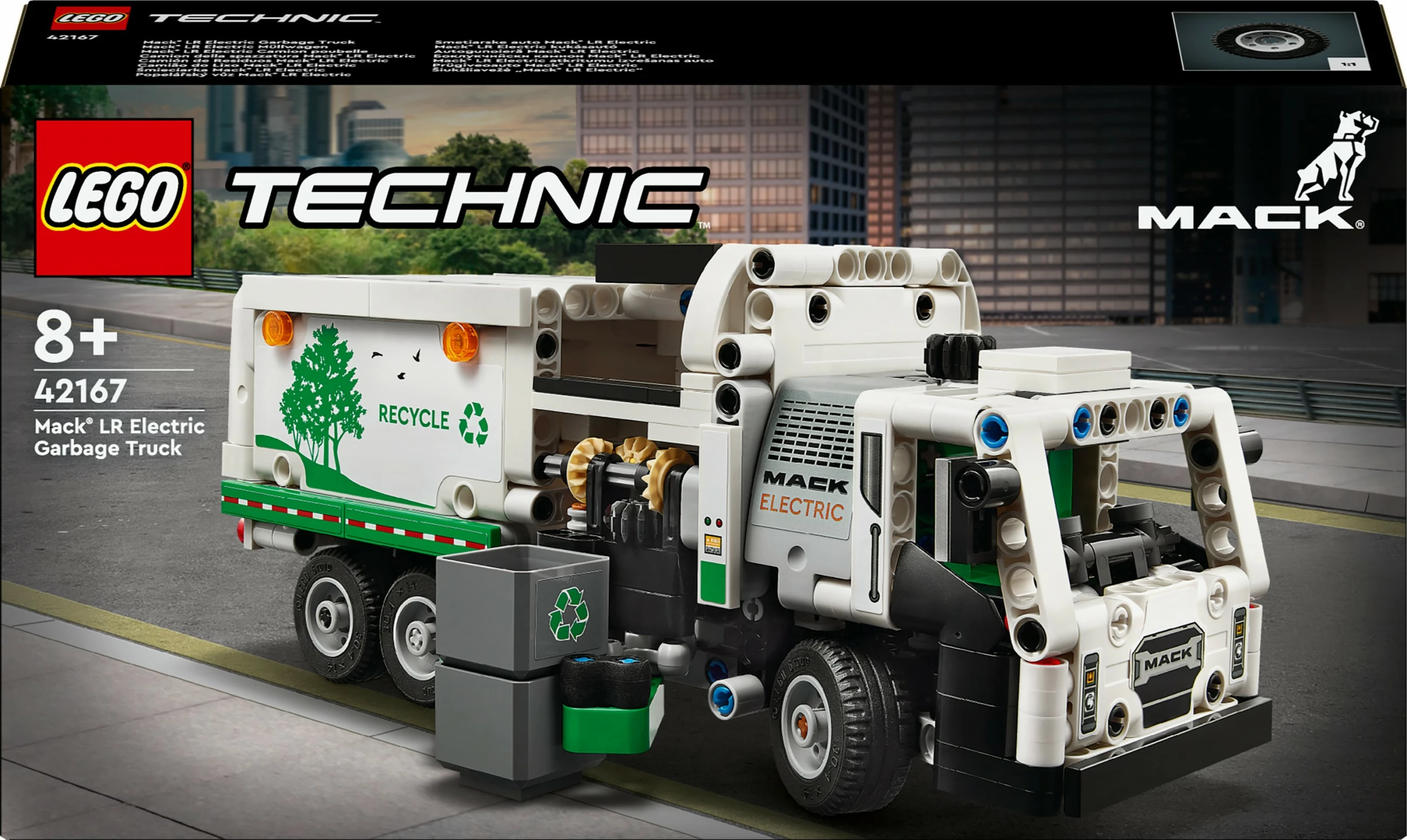 Set ndërtimi LEGO Technic Mack LR Electric Garbage Truck 503 pjesë shumëngjyrëshe
