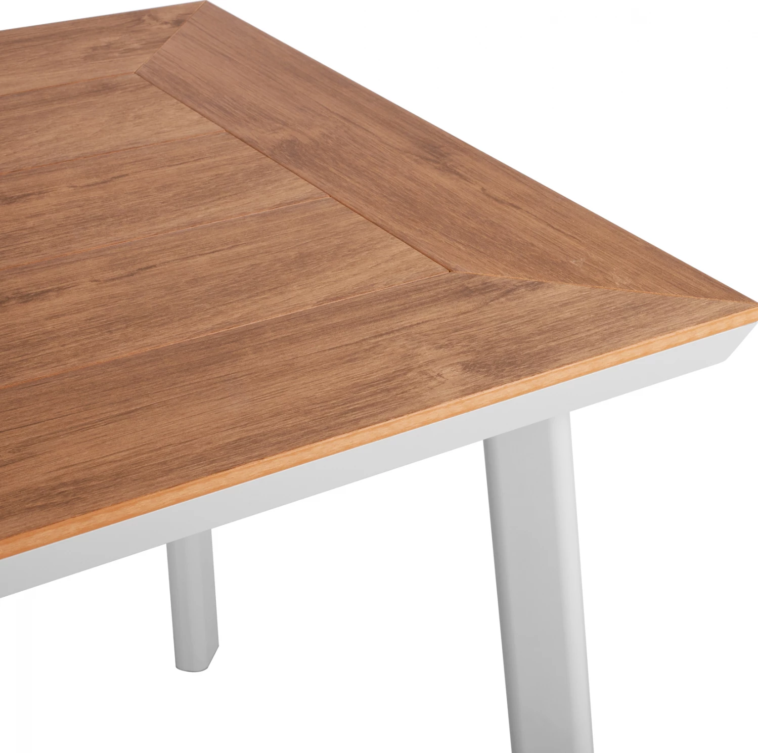 Tavolinë alumini me sipërfaqe tavoline polivudi, FH5563.01, e bardhë, 80x80x72 cm