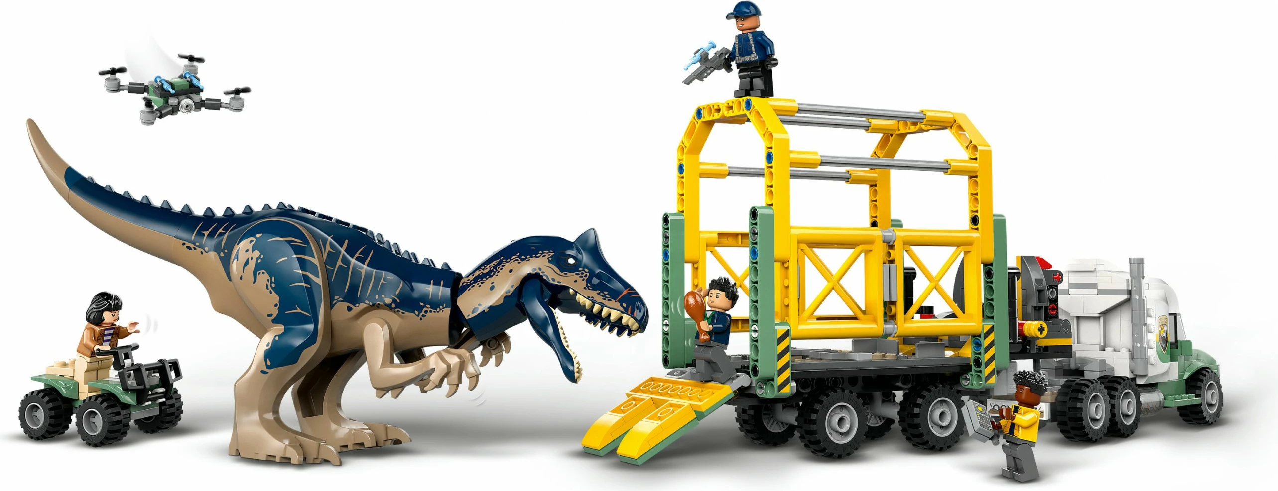 Set ndërtimi LEGO Jurassic World 76966, Allosaurus Transporter, 588 pjesë, multikolor