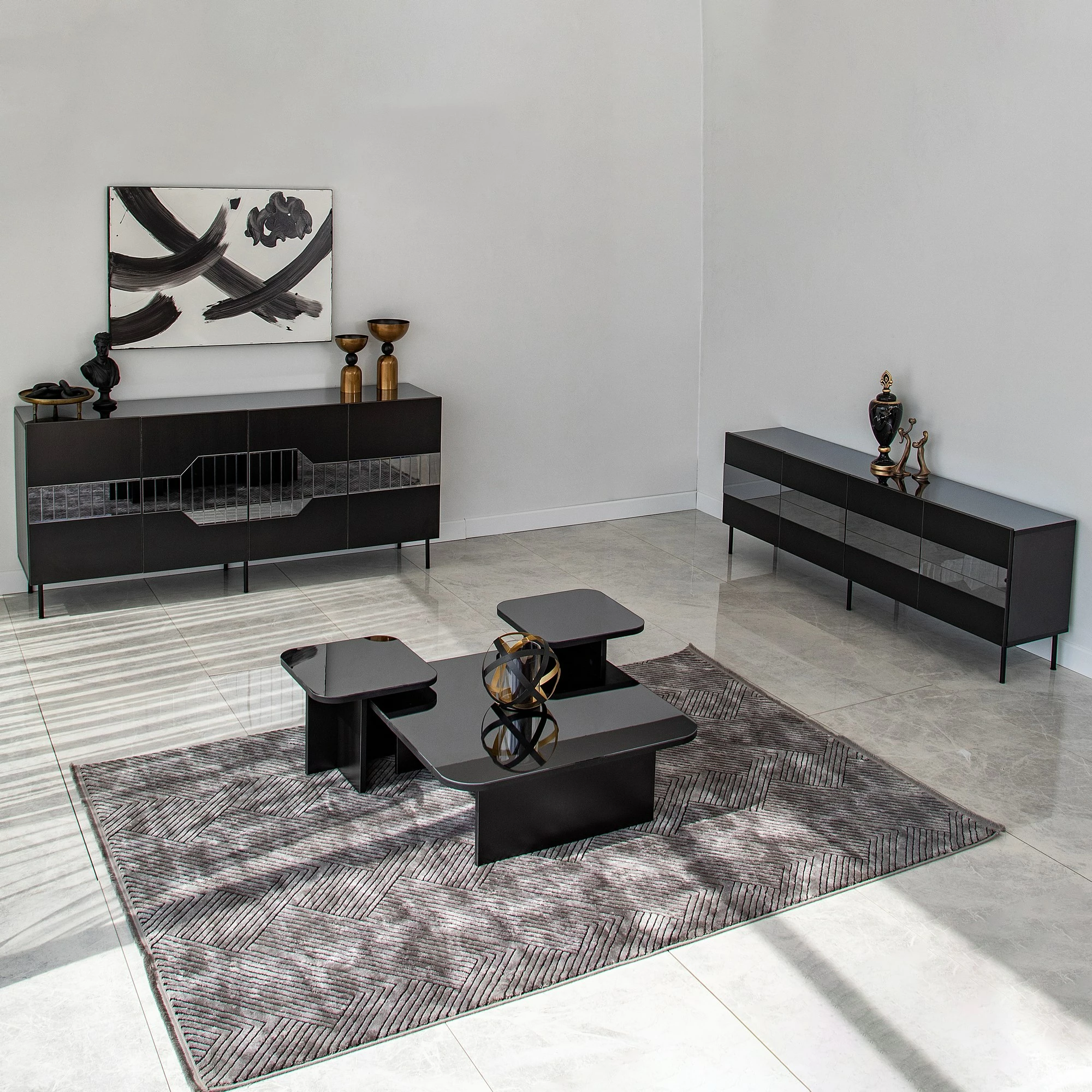 Konsol Skye Decor, Milan, e zezë, fume