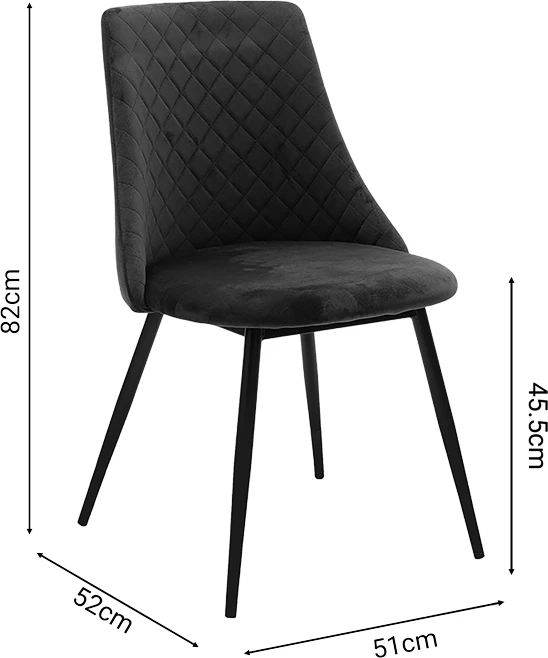 Karrige Giselle, kadife e zezë, këmbë të zeza