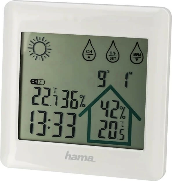 Stacion moti Hama 186412, digjital, me sensor pa tela, Bardhë