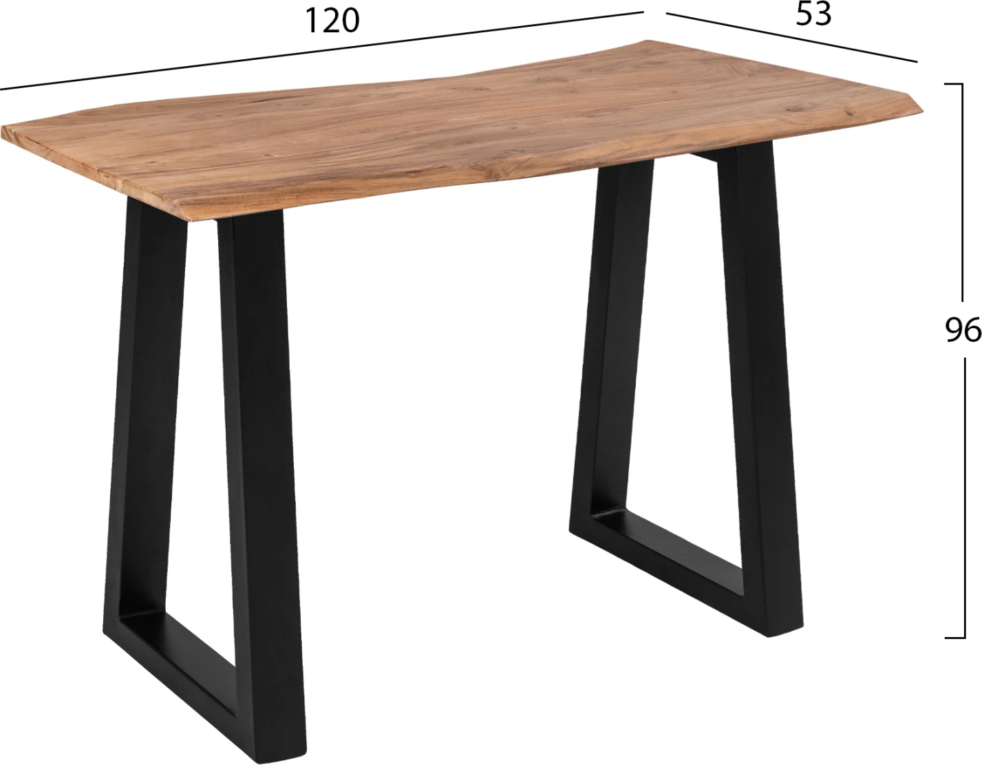 Konsolë druri akacie me këmbë metali, FH8744.11, 120x53x96cm