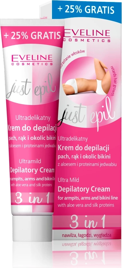 Krem depilimi për femra Eveline Cosmetics Just Epil Ultra Delicate për sqetulla, duar dhe bikini, 125ml