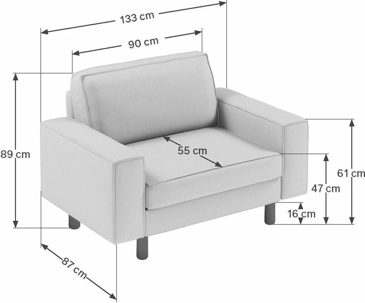 Karrige divan një vendës, ngjyrë blu nate, këmbë dru arre, Atelier del Sofa, Sparrow Loveseat