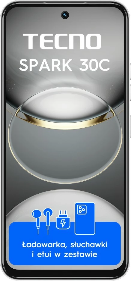 Celular TECNO Spark 30C, 8GB RAM, 256GB, Orbit White me set aksesorësh
