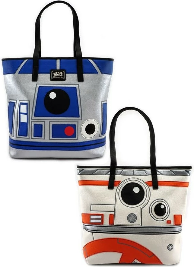 Çantë tote Loungefly Star Wars R2-D2 & BB-8, dy-anëshe, big face, multicolor