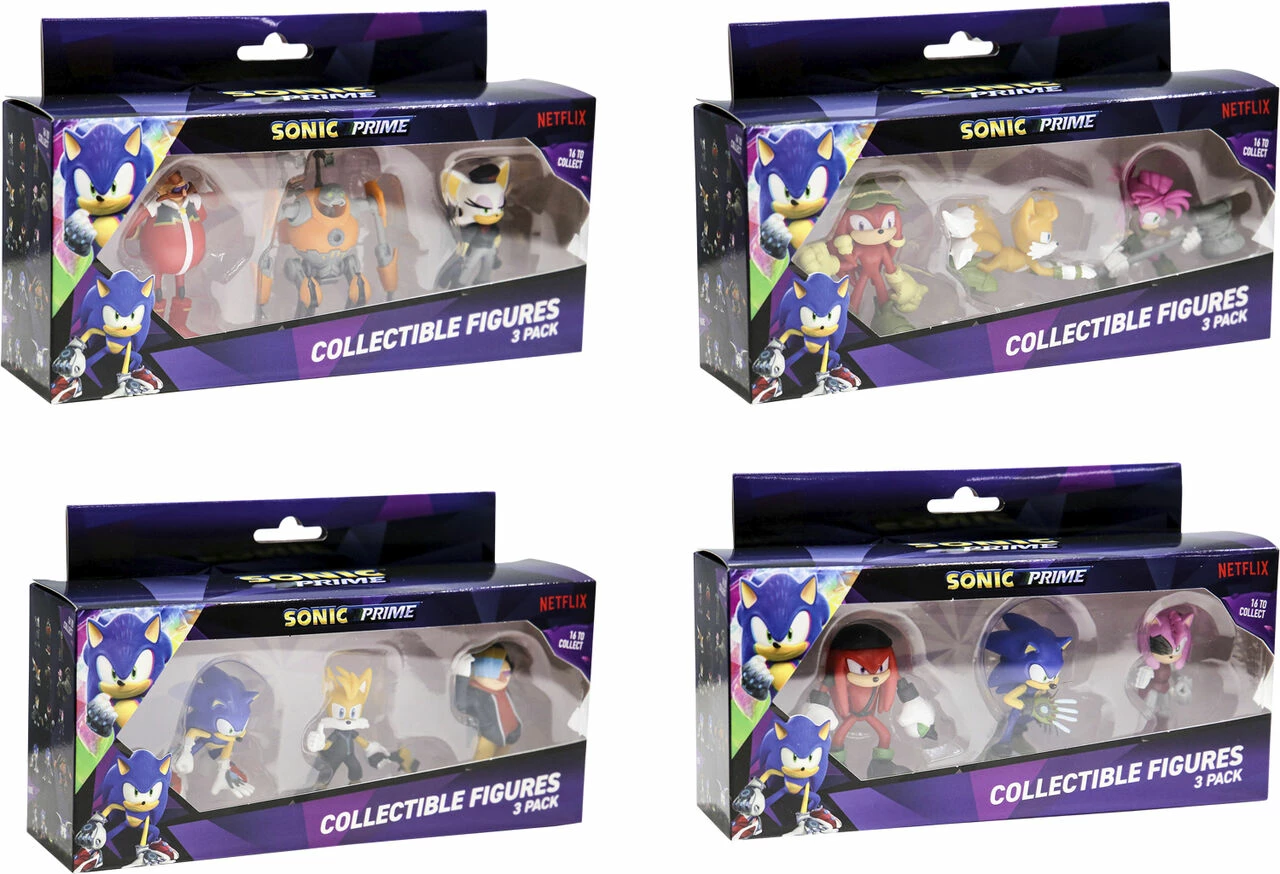 Set figurina koleksionuese P.M.I. Sonic Prime 3-pack 6.5 cm