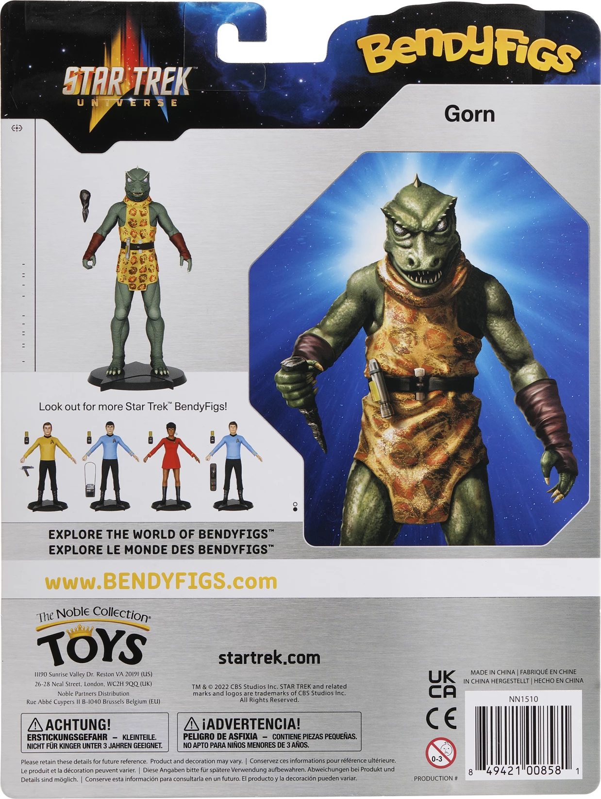 Figurë koleksionuese NOBLE COLLECTION Bendyfigs Gorn 19 cm me stendë dhe armë