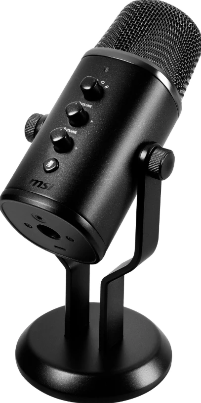 Mikrofon për konzolë lojërash MSI IMMERSE GV60, USB Type-C dhe 3.5mm Aux, i zi