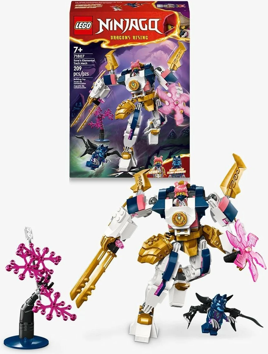 Set ndërtimi LEGO Sora's Elemental Tech Mech, 209 pjesë, shumëngjyrësh