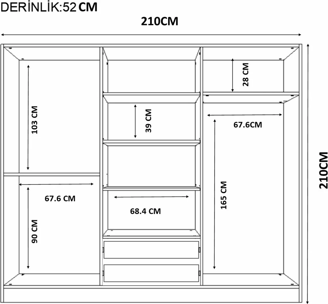 Gardërobë Skye Decor, RB-122-01, ngjyrë e bardhë matte
