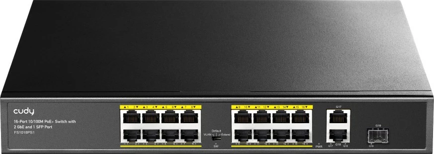 Switch Cudy FS1018PS1, Fast Ethernet, PoE, Rack mounting