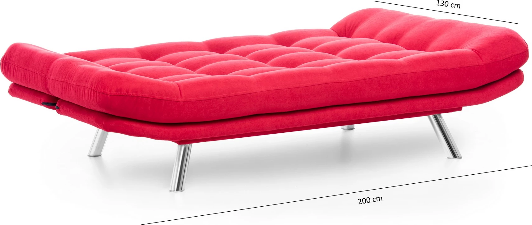 Divan-krevat 3 vendësh, Atelier del Sofa, Misa Sofabed, i kuq
