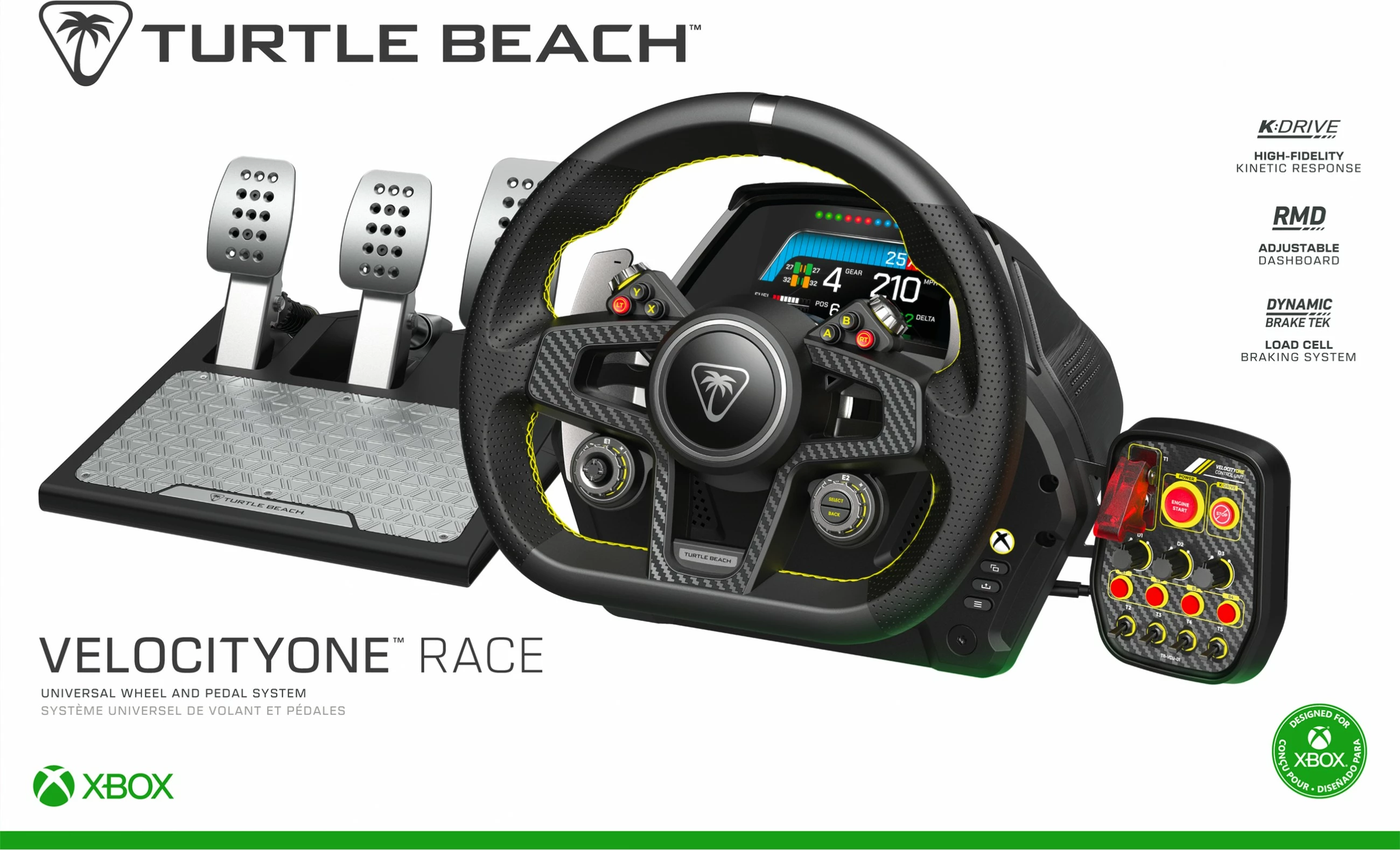 Set timoni e pedale Turtle Beach VelocityOne, PC, Xbox One, Xbox Series S/X, i zi