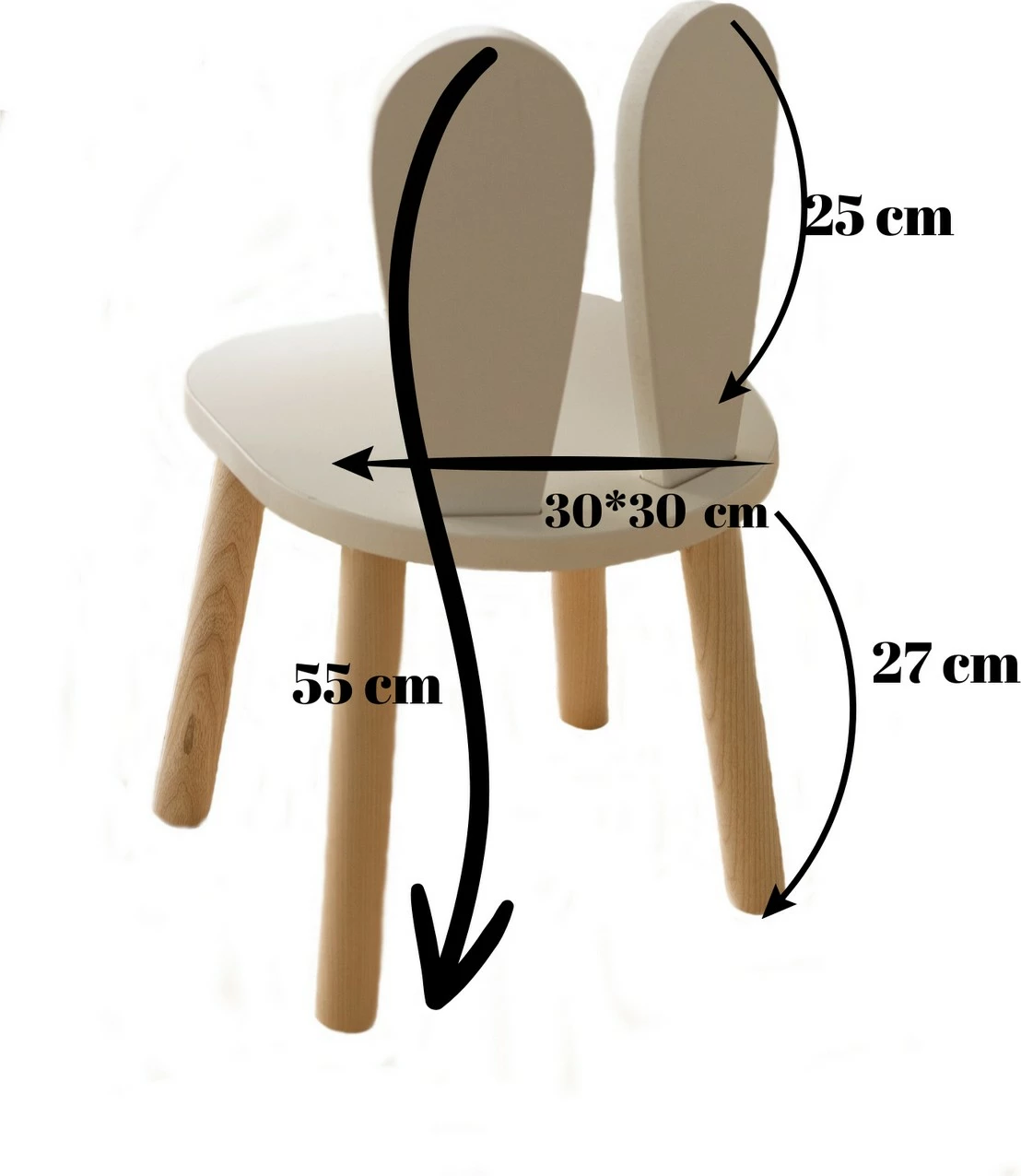 Karrige për fëmijë Bunny, e bardhë