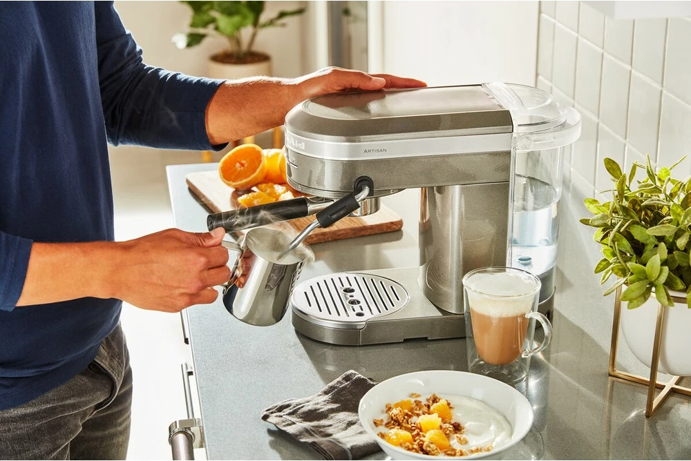 Aparat espresso KitchenAid 5KES6503EMS, 1.4L, 1470W, argjendtë