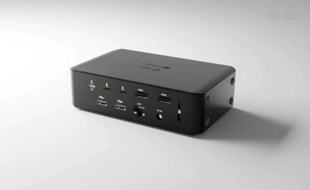Kasë i-tec Thunderbolt 5 Quattro Display Docking Station, 5x USB, 2.5G LAN, Power Delivery 140W, e zezë
