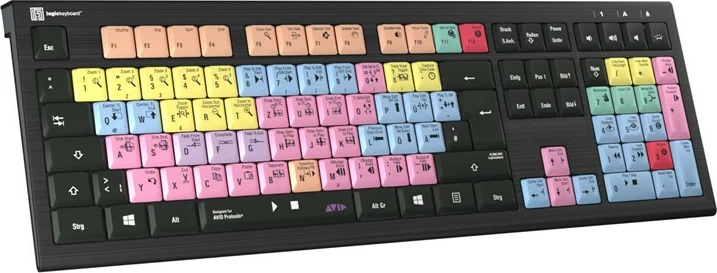 Tastierë LogicKeyboard Astra 2 DE për Pro Tools, PC, me taste shumëngjyrëshe
