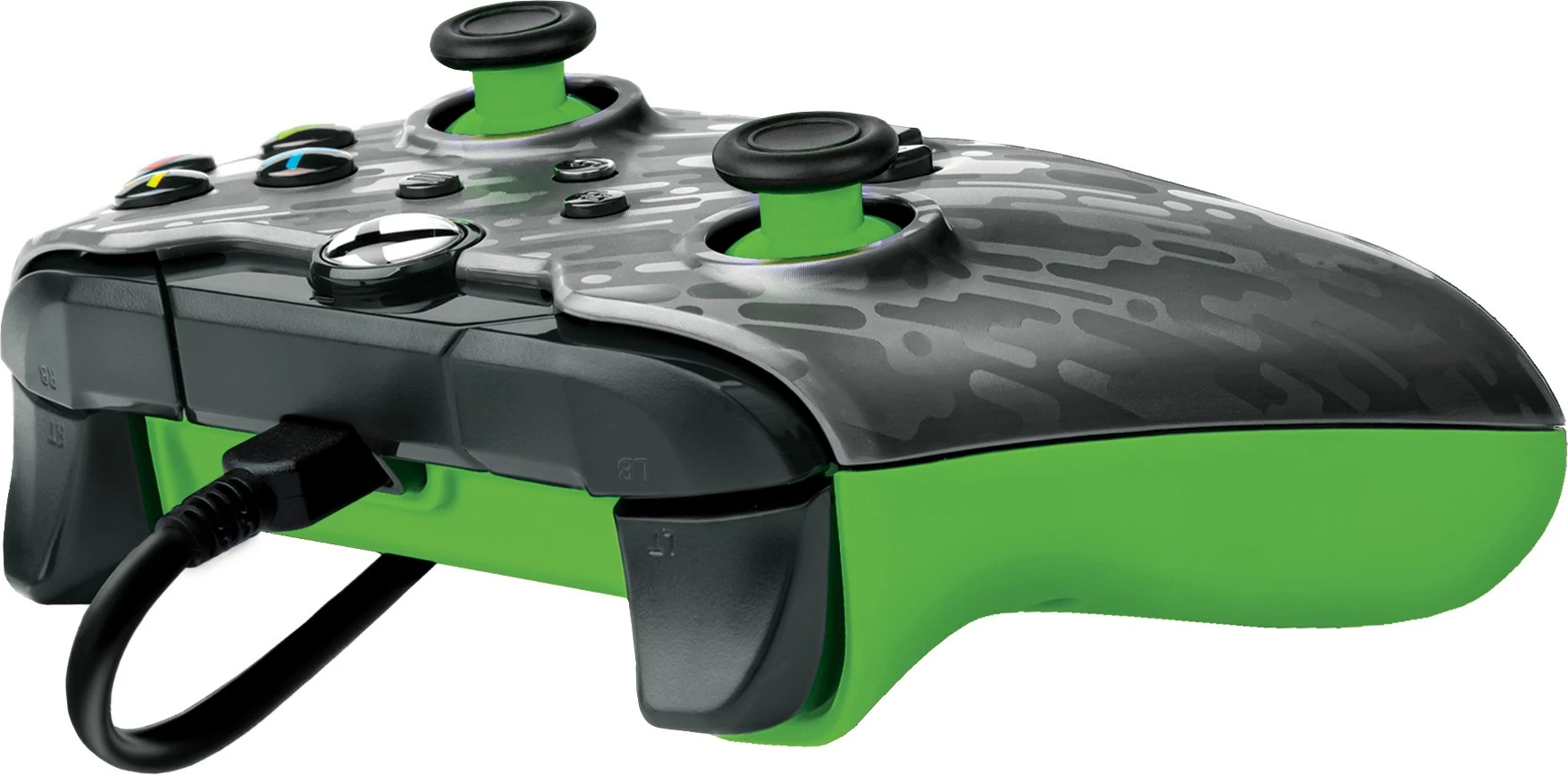 Gamepad PDP Neon Carbon, Xbox, Windows 10/11, Wired, USB, Karbon, Gjelbër