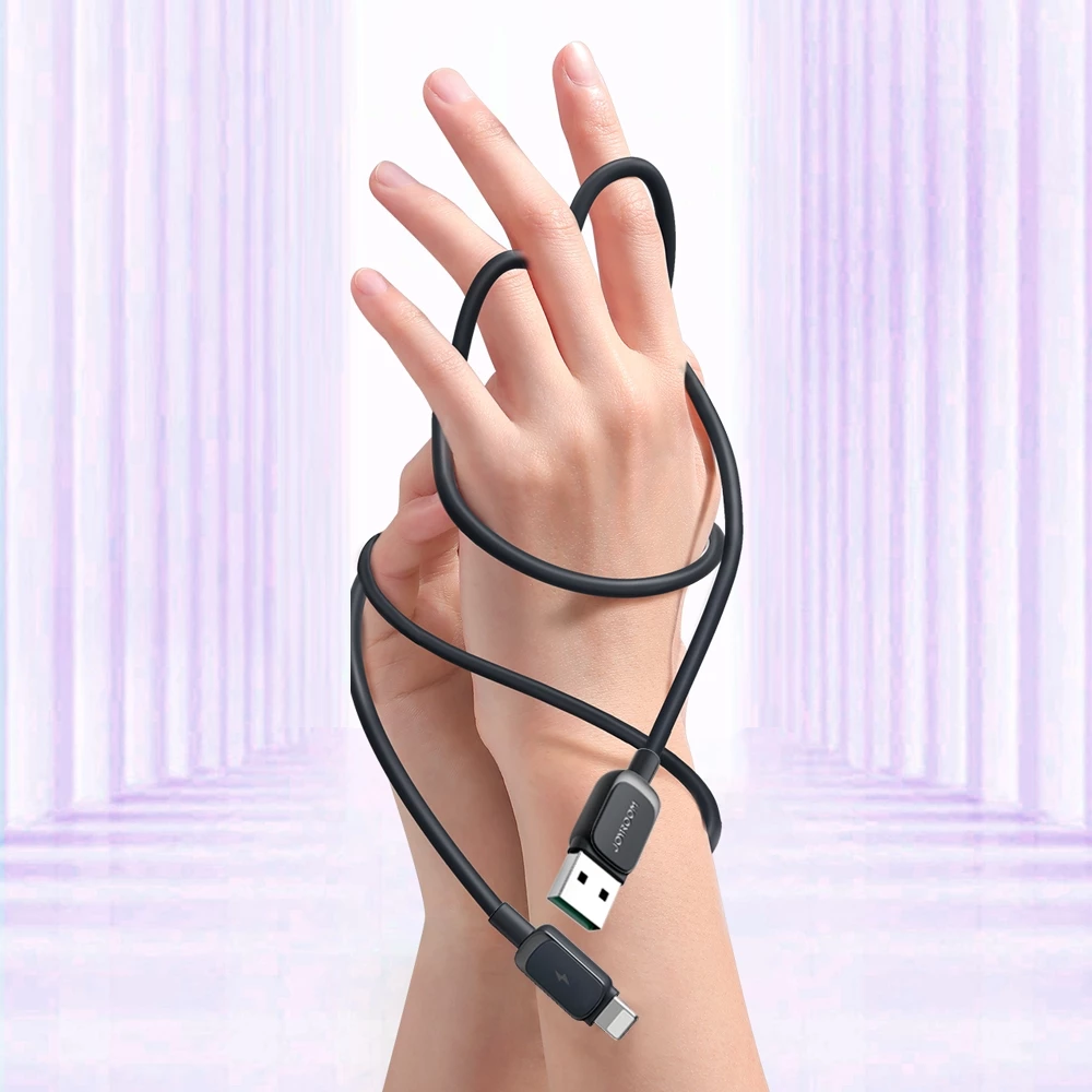 Kabllo Joyroom Multi-Color Series A14, Lightning në USB-A, 1.2m, 2.4A, e zezë