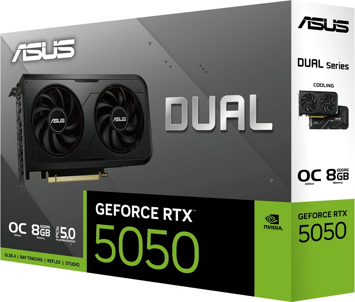 Kartelë grafike ASUS Dual NVIDIA GeForce RTX 5050 OC, 8 GB GDDR6, e zezë