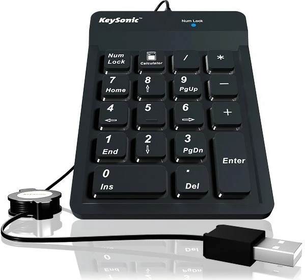Tastierë numerike Keysonic ACK-118BK2, me kabllo, IP64, e zezë