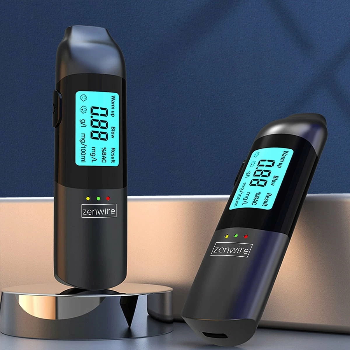 Alkotest Zenwire MR702, sensor gjysmëpërçues, USB-C, bateri e integrume, pa grykë, i zi