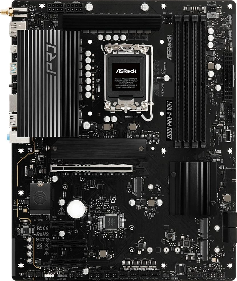 Pllakë amë Asrock Z890 Pro-A WiFi, Socket 1851, ATX, Wi-Fi 6E, Bluetooth 5.3, e zezë