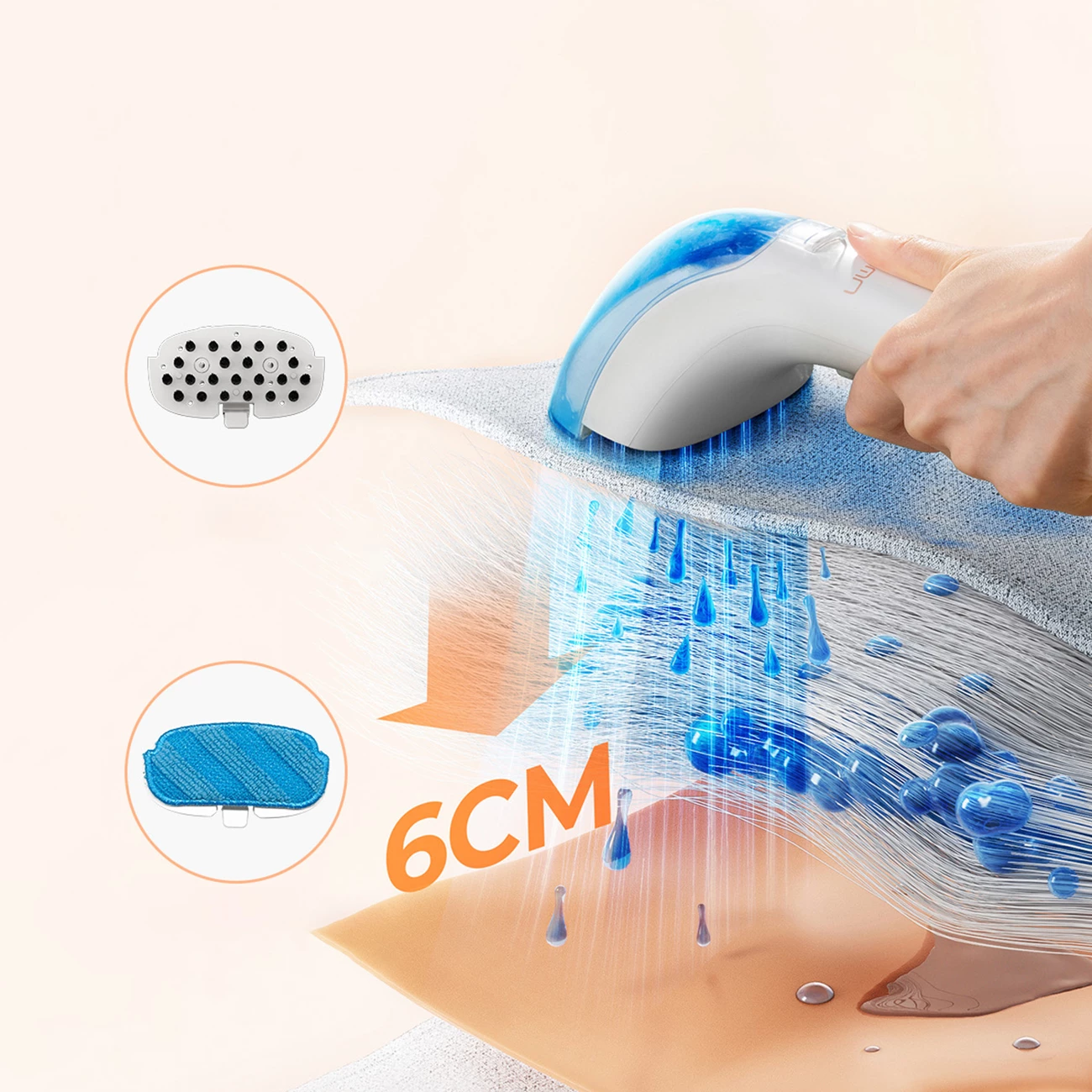 Fshesë me avull dhe ujë UWANT B200, 12000Pa, 1900W, e bardhë, set aksesorësh