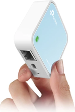 Ruter wireless nano TP-LINK TL-WR802N 300Mbps, bardhë/kaltër, set me adapter, kabllo USB dhe Ethernet