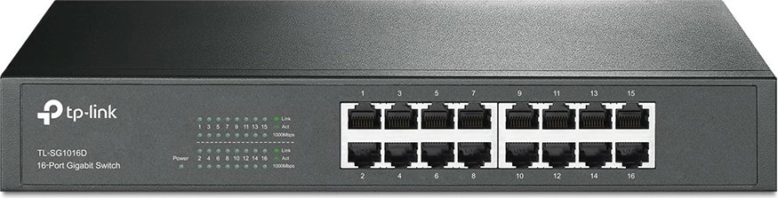 Switch TP-Link 16-Port Gigabit Desktop/Rackmount, Unmanaged, Gigabit Ethernet (10/100/1000)