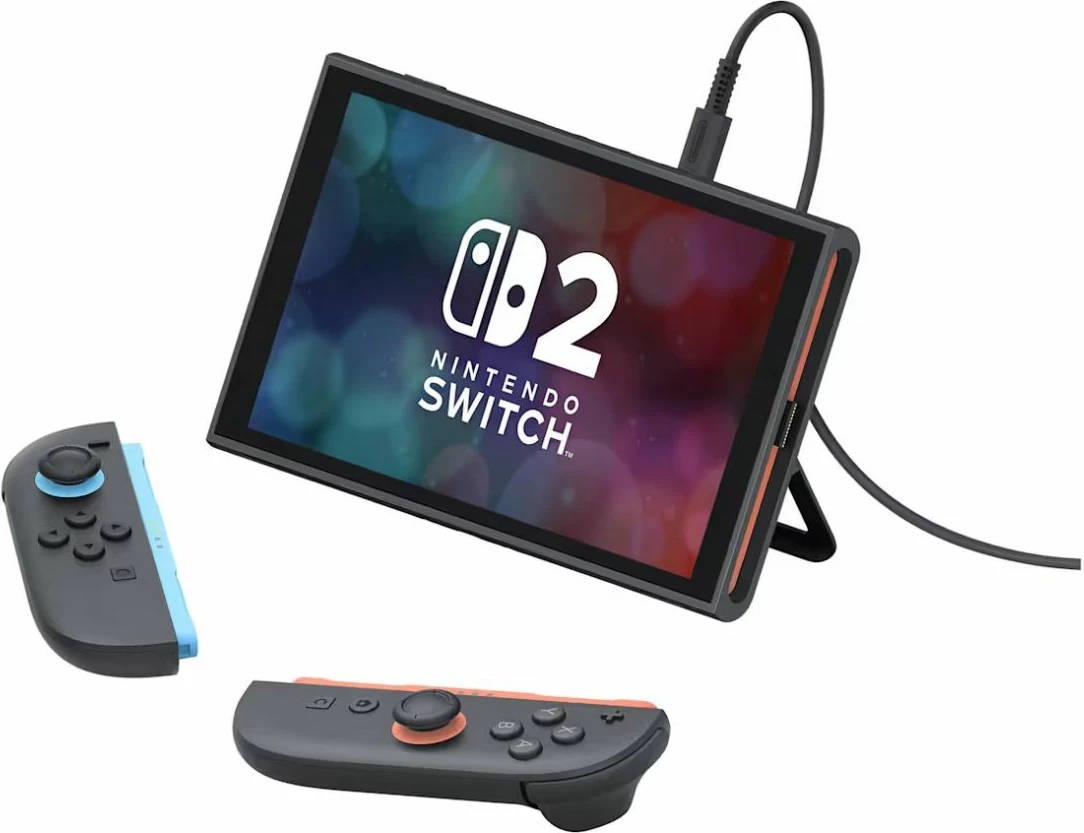Konzolë lojërash Nintendo Switch 2, 256GB, ekran 7.9\" 1080p HDR, dock 4K, set me Joy-Con 2 blu e çelët/kuqe e çelët