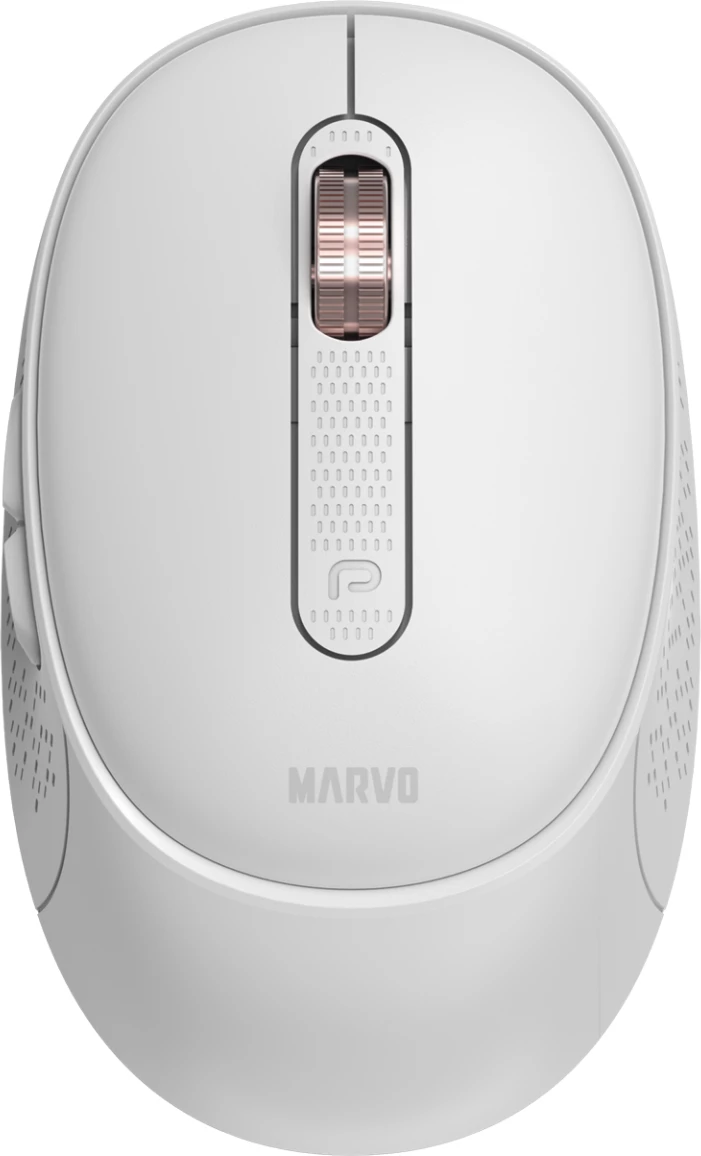 Maus wireless Marvo Office WM111, Bluetooth/2.4G/USB, DPI 800-1600, bateri e rikarikueshme, i bardhë