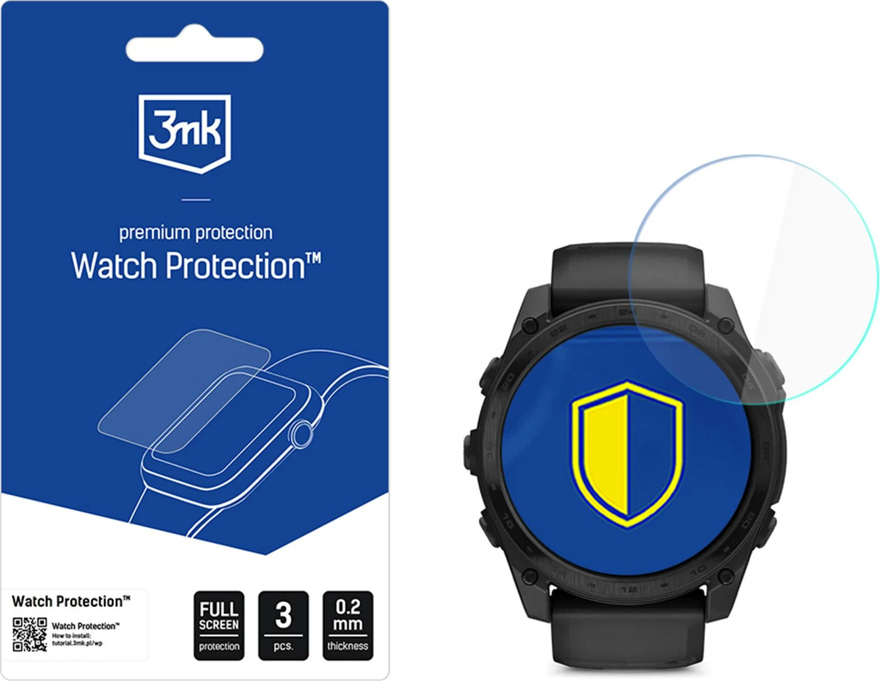 Xham mbrojtës për orë Garmin 3mk Protection FlexibleGlass, Tactix 8 51mm, 3 copë