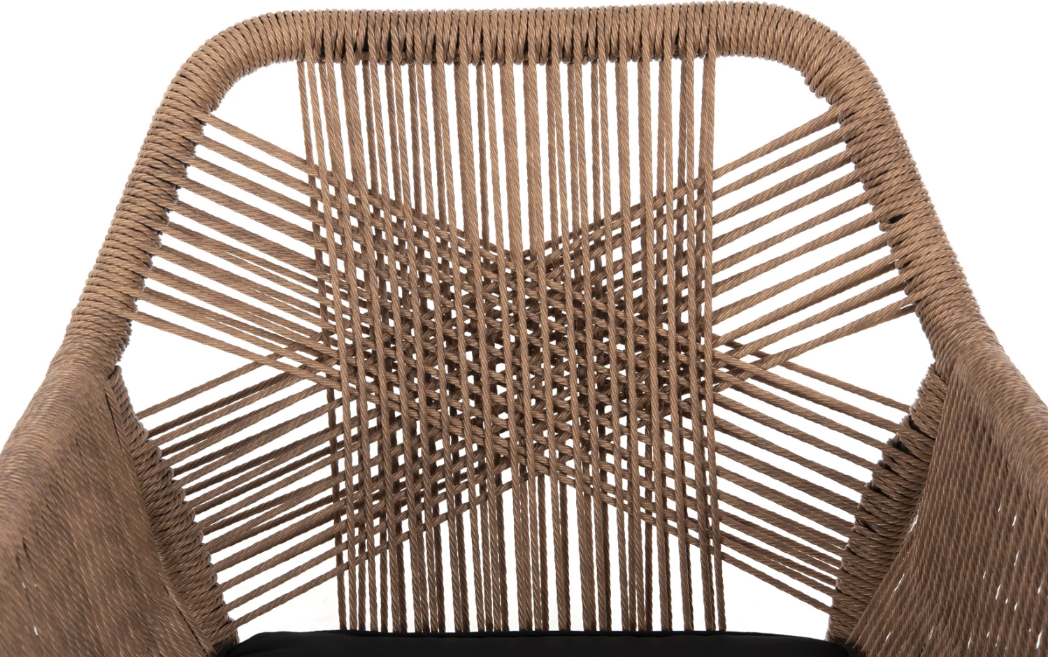 Karrige TOPIN FH6048.02 alumini, ngjyrë e zezë, ratan sintetik, ngjyrë bezhë, jastëk i zi, 57x65x84H cm
