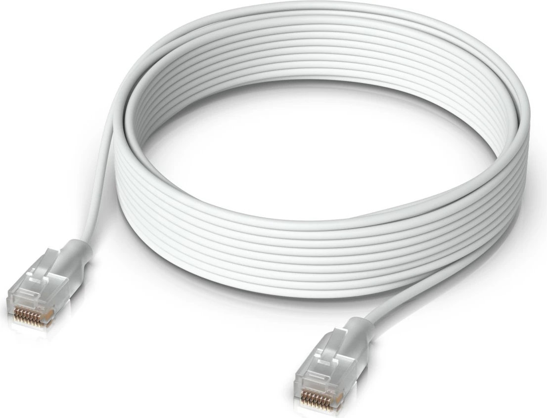 Kabëll rrjeti Ubiquiti UACC-Cable-Patch-EL-8M-W, Cat6, 8m, RJ-45, translucent white