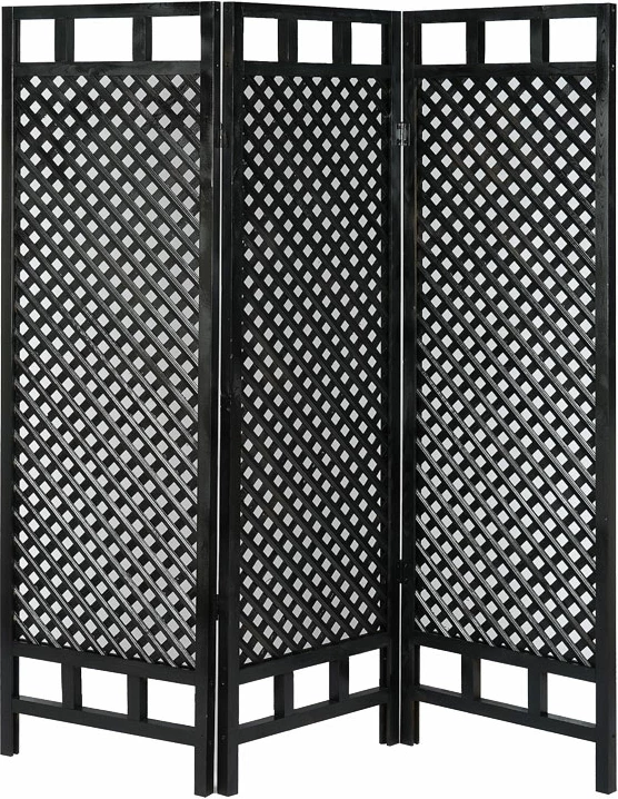 Ekran druri Locky, ngjyrë e zezë, 150x2x160cm