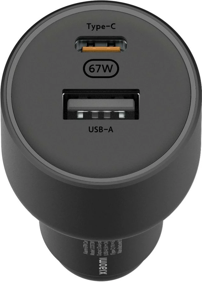 Karikues për makinë Xiaomi Mi 67W, USB-C + USB-A, me kabllo Type-C në Type-C 6A, i zi