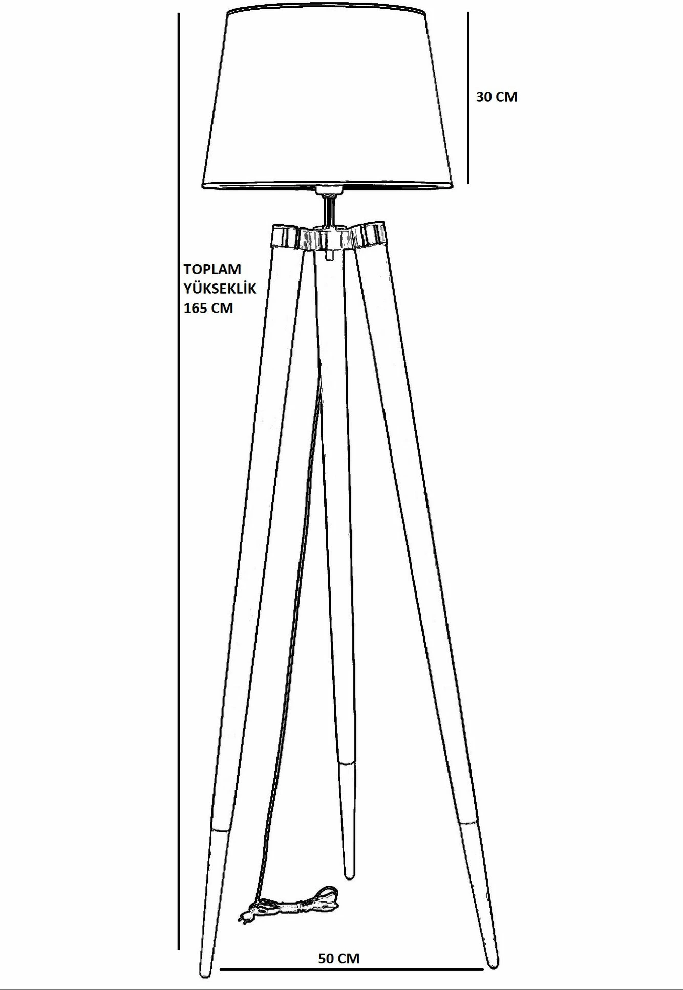 Llambë dyshemeje Opviq, 8578-7, trup druri hornbeam, kapak stof, ngjyrë gri dhe arre, 165cm
