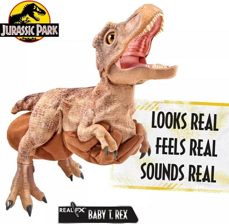 Kukull interaktive WOW Stuff Puppetronic Real FX Baby T-Rex Jurassic Park, bronzi