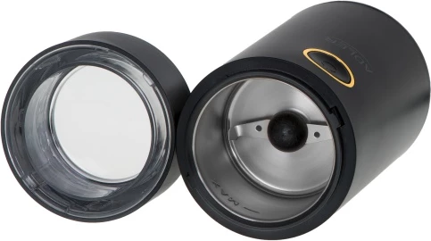 Bluarëse kafeje elektrike, Adler AD 4446, 150 W, 75 g, enë metalike, kapak transparent, e zezë me të artë