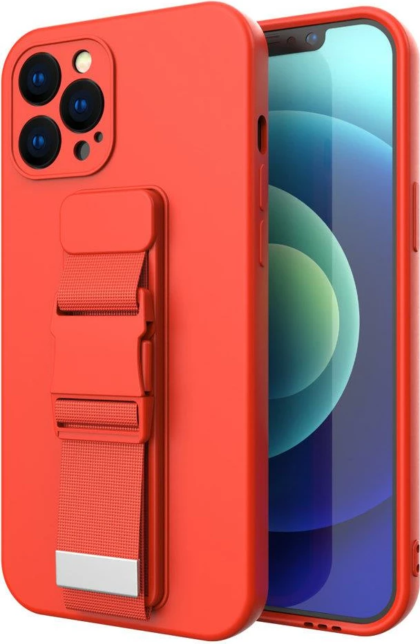 Mbështjellës Hurtel për iPhone 12 Pro me litar, e kuqe