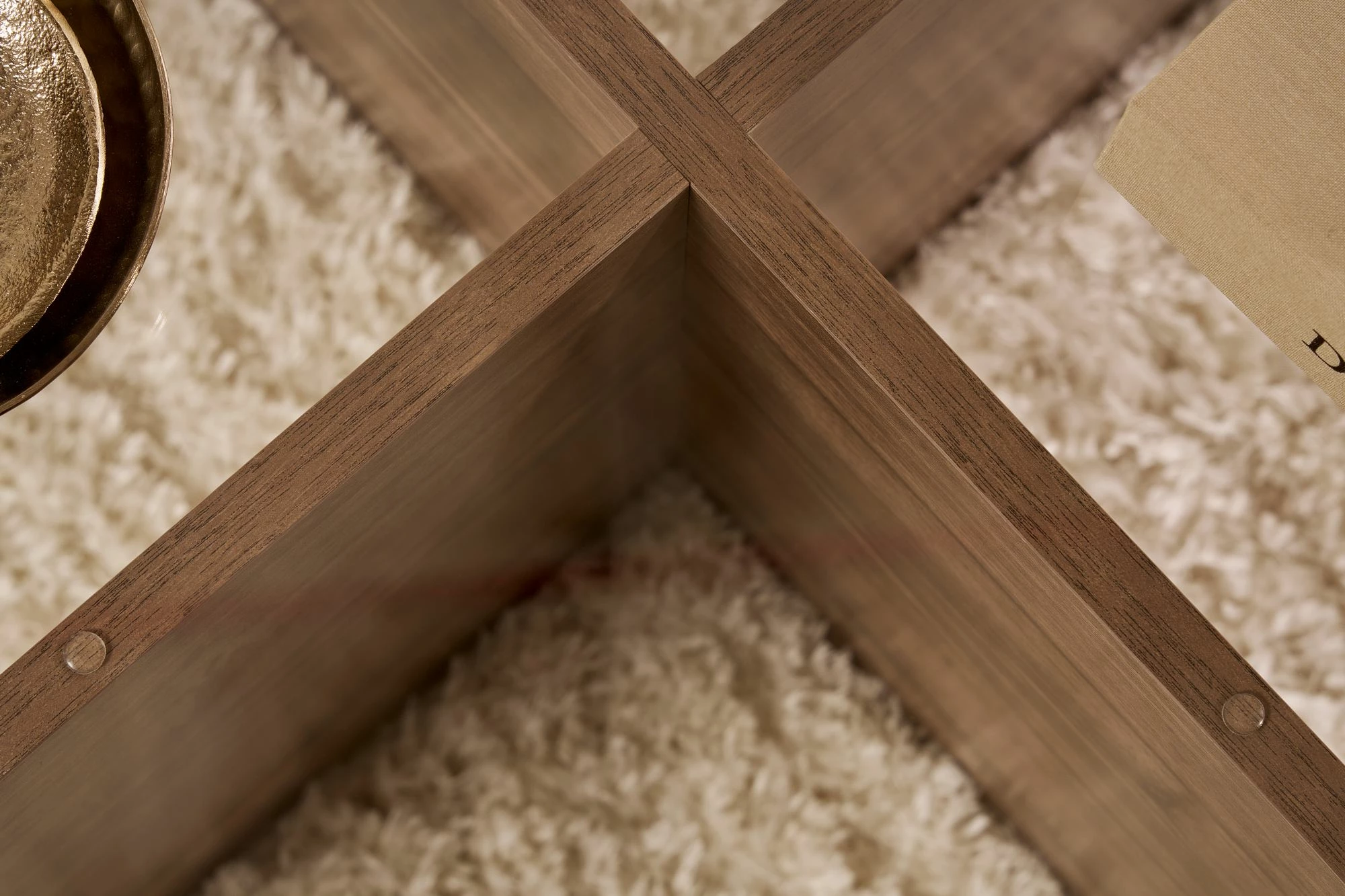 Tavolinë kafeje Nordure, Aeris, ngjyrë arre, xham transparent