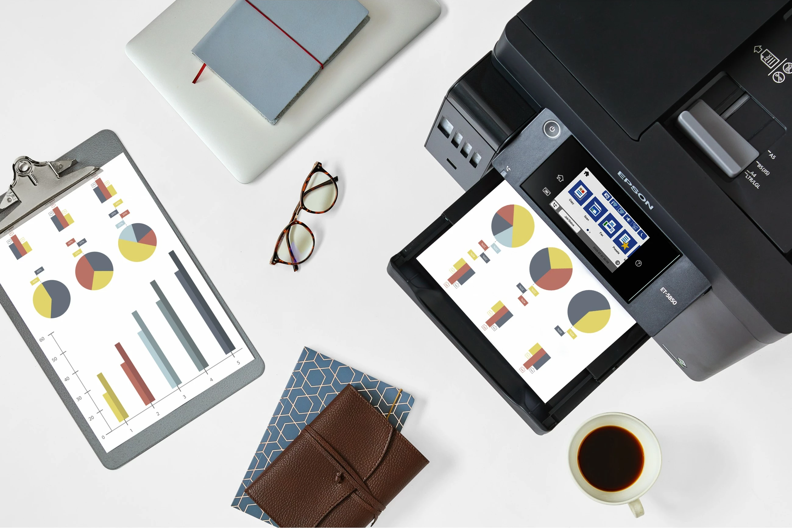 Printer multifunksional Epson EcoTank ET-5850, A4, me ekran prekje, sistem EcoTank, ngjyrë e zezë