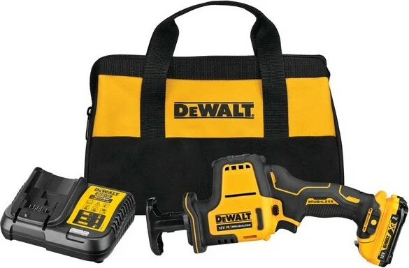Sharrë elektrike DeWALT DCS312D2-QW, brushless, 12V, 2x2Ah, zi/verdhe