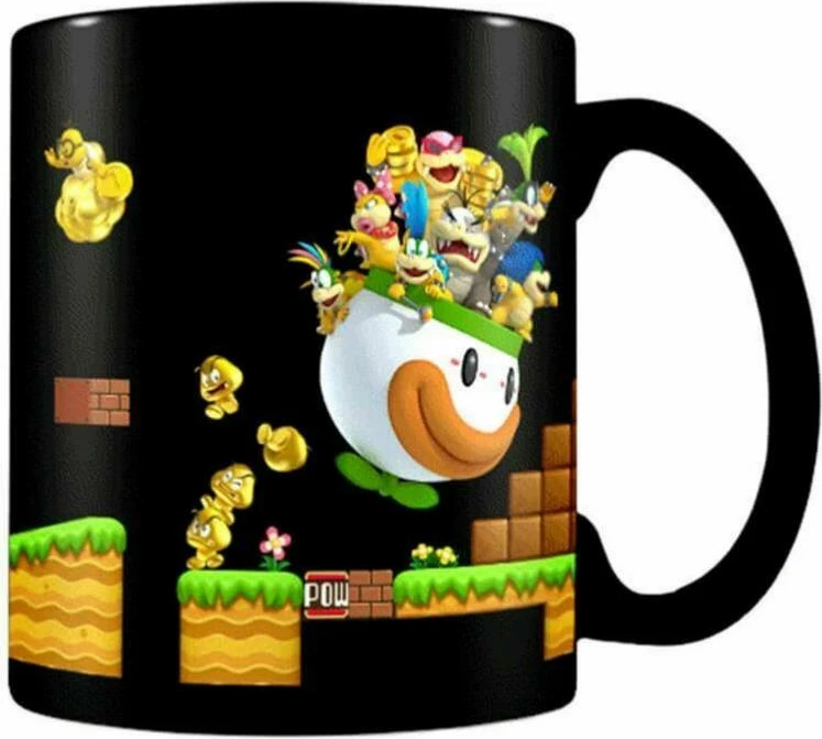 Mug Pyramid Super Mario Gold Coin Rush 325 ml termo-ndjeshme, e zezë