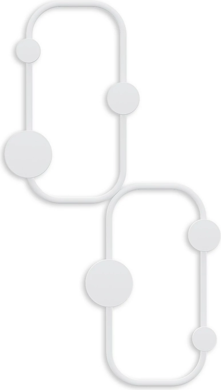 Varëse muri metalike Wallity, model buburreci, e bardhë